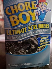 2 Pack Chore Boy Ultimate Stainless Steel Scrubber, 0.54 oz, 2 Ct