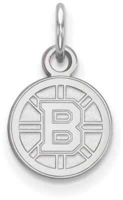 10K Weißgold NHL Boston Bruins X-Small Anhänger von LogoArt