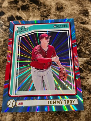 2024 Panini Donruss Rated Prospect Carolina Blue Laser #107 TOMMY TROY /249