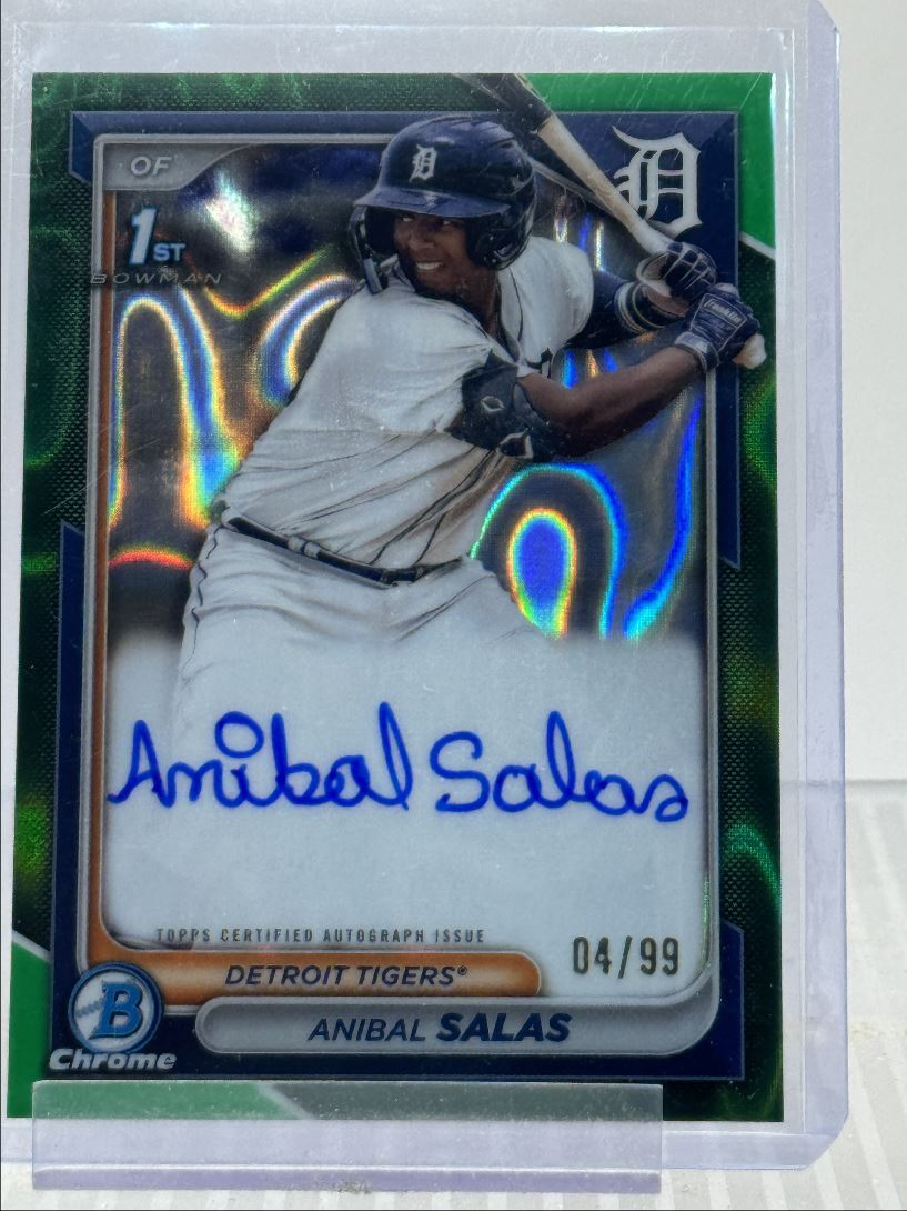 ANIBAL SALAS 2024 BOWMAN CHROME 1ST GREEN LAVA AUTO /99 Q0208