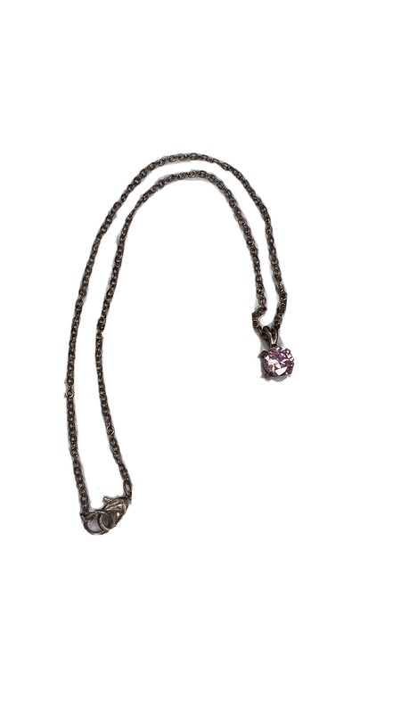 Pink Crystal Necklace Short Chain Choker Like Rose Gold Color