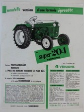 prospectus brochure sfv société française vierzon super 204 tracteur tractor