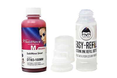 Inktec Magenta Farbstoff Sublimationstinte für EPSON Ecotank [inkl. einfacher Nachfüllflasche]