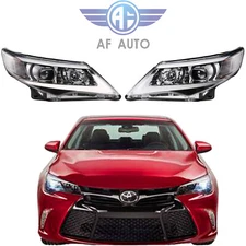 Set LED Halo Projector Headlights Pair For 2012 2013 2014 Toyota Camry