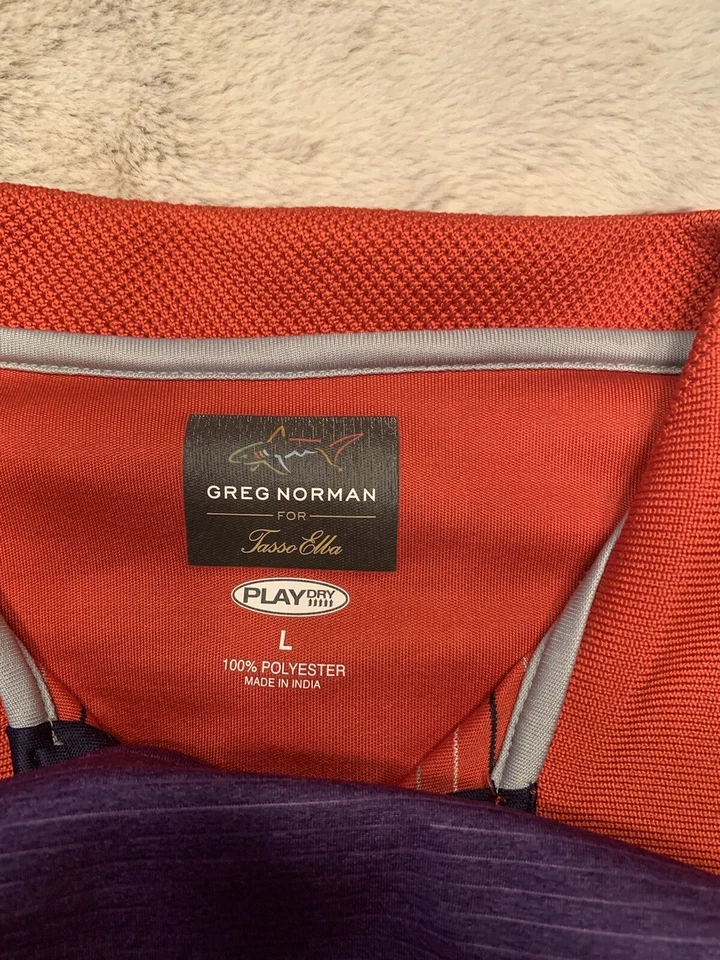 Polos de golf para hombre, Greg Norman/Izod, lote de 3, talla grande, melocotón, naranja, púrpura Foto 4 de 4