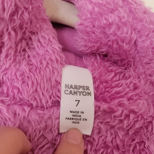 Harper Canyon Fleece Pullover Girls Size 7 Pink Purple Hooded - Picture 5 of 6
