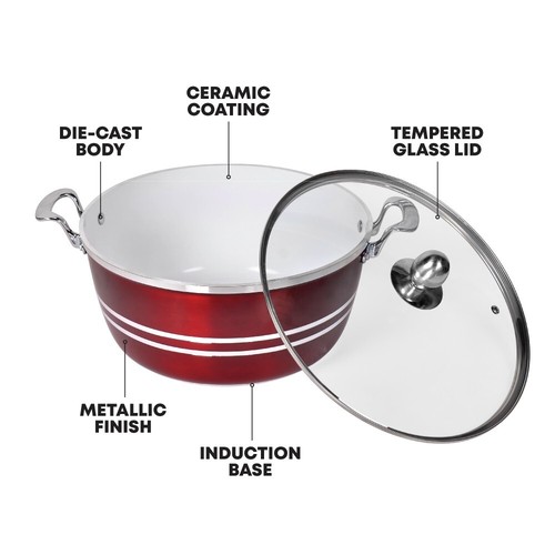 Olla antiadherente fundida a presión de 5 piezas Mianra utensilios de cocina cazuela de inducción sartén de cocina - Imagen 13 de 30