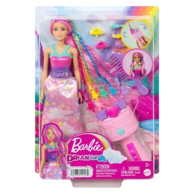 Mattel HNJ06, Barbie Dreamtopia: Flechtspaß Puppe, Stylingwerkzeug & Accessoires
