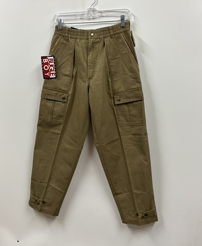 Vintage Bugle Boy Pants Youth Xl Brown Cargo Tapered 27x27 Boys 90s - Picture 3 of 9