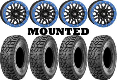 Kit 4 Ridge Saw 2.0 27x9-14/27x11-14 on HL23 Beadlock Matte Black Blue ...