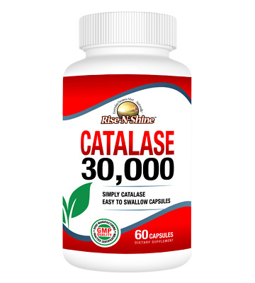 CATALASE 30,000 - Extra Strength Catalase Antioxidant Enzyme - 60ct Rise-N-Shine