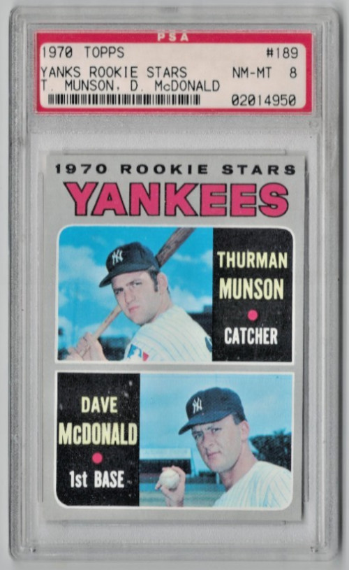 1970 Topps #189 Thurman Munson PSA 8 Nr Mt Mt RC