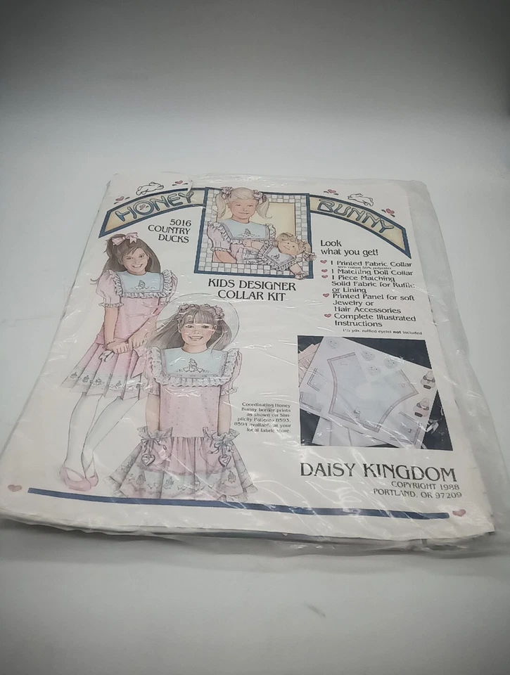 Vtg. 1988 Daisy Kingdom Kids Designer Collar Kit Honey Bunny Lot 5016 And 5015 - Image 3 of 4