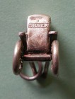 Vintage Silver Mechanical Rickshaw Carriage/ Buggy Charm - Wheels Turn! — photo 3