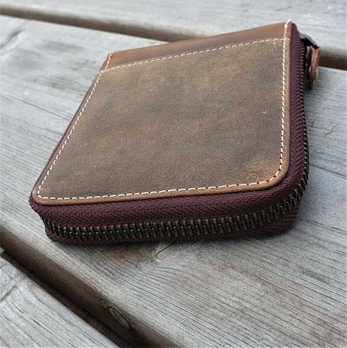 Real Leather Mens Wallet, Handmade Pure Leather Wallet for Men, Gift Bag Packed - Picture 26 of 60