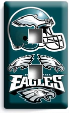 PHILADELPHIA EAGLES FOOTBALL TEAM LIGHT SWITCH OUTLET WALL PLATES GAME  ROOM ART