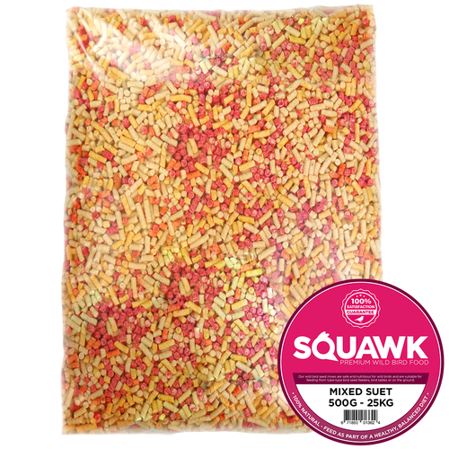 SQUAWK Mixed Suet Pellets - High Energy Mealworm Berry Wild Garden Bird Food - Picture 16 of 60