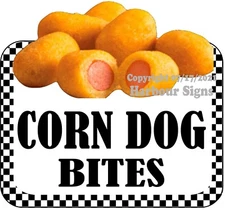 Corn Dog Bites DECAL Food Truck Concession Vinyl Sign Sticker bw