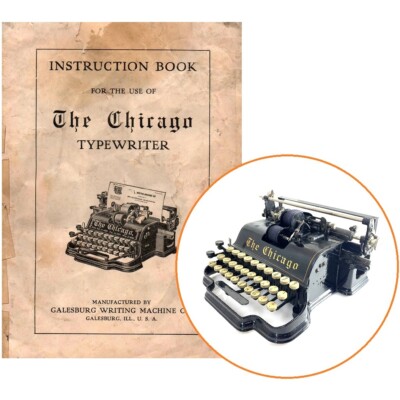 The Chicago No 1 Typewriter Instruction Manual User Repro Antique Guide Vtg Book