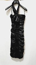 Dolce Gabbana D&G Women Size 40 Sexy Vintage Black Shirred Silk Cocktail Dress