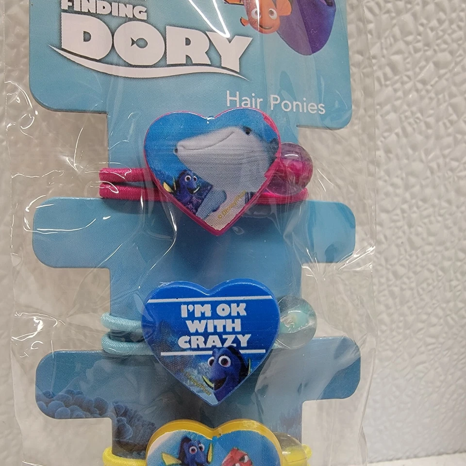Ponis/corbatas de pelo para niñas Disney Pixar Finding Dory 12 un. Corazones de pez Nemo Foto 3 de 4