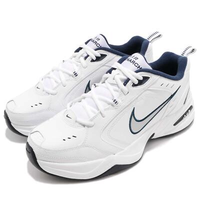 Nike Air Monarch IV White Silver Navy Retro Men Casual Chunky
