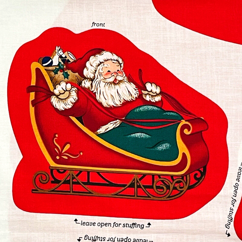 Cranston Santa Reindeer 20" Wreath Fabric Cut Sew Panel Craft Night Christmas - Picture 2 of 9