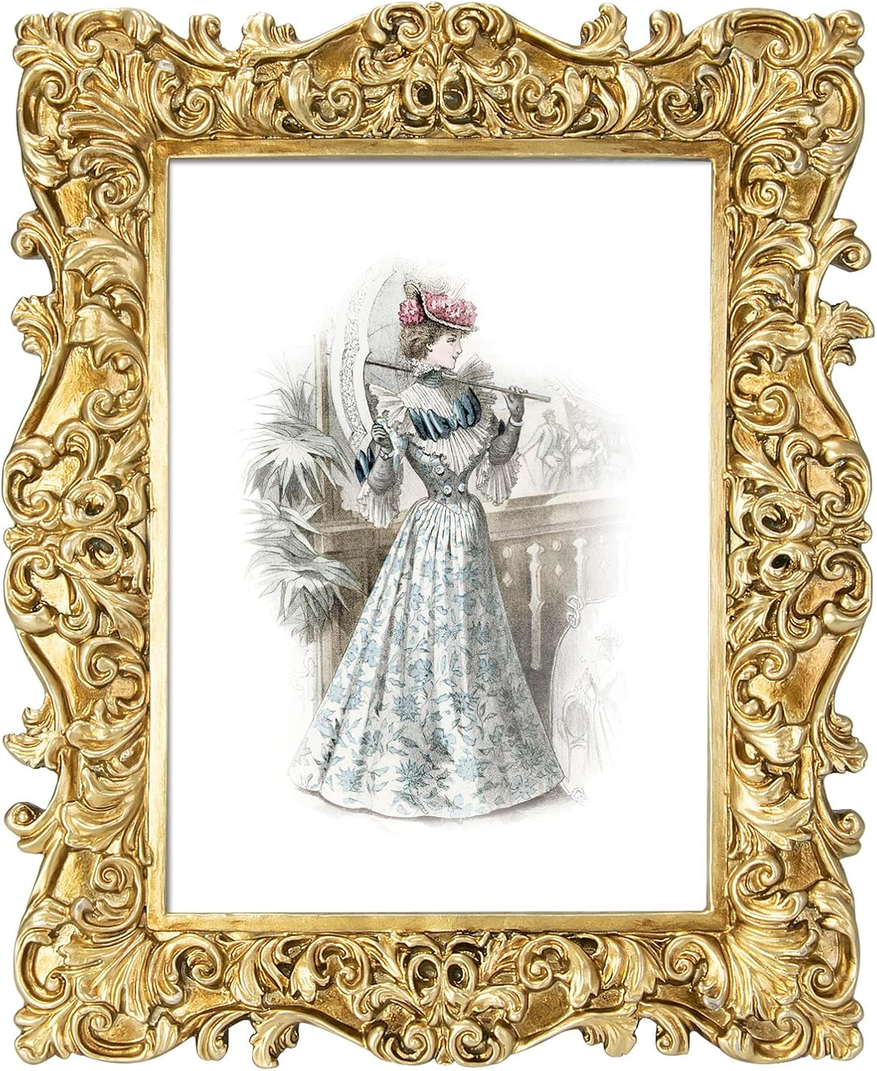 5X7 Picture Frames Vintage Photo Frame with Glass Front Antique Picture Frame fo-image