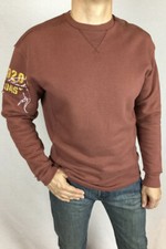 Reebok rare design vintage pullover crew neck Rusty brown colour ripped fabric