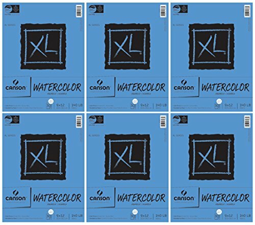 6-Pack Bundle - Canson XL Series Watercolor Textured Paper Pad for Paint, Pencil  eBay
