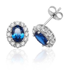 Sterling Silver Designer Silver & Co Blue & W...