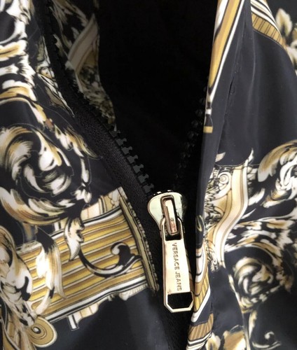New Men’s Versace Jeans Reversible Print Hooded Windbreaker NWT Sz US L - Picture 8 of 12
