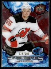 2021 Ud Ice Premiers Red # /399 Mason Geertsen RC Devils