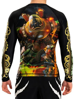 Raven Fightwear Men's Steampunk 2.0 BJJ Rash Guard MMA Black