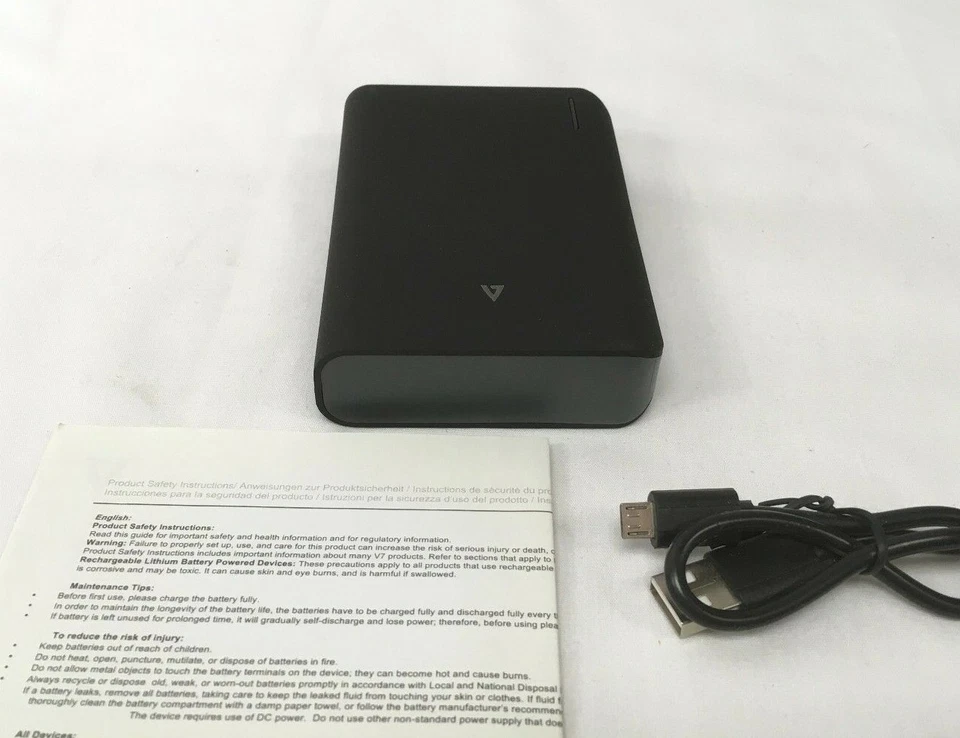 Banco de alimentación USB V7 (10000mAh) PB10000L-4N doble puerto NUEVO ✅ ❤️ ✅ ❤️ negro NUEVO Foto 3 de 4