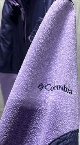 Columbia Purple Fleece Jacket Kids Size M10/12 - Picture 3 of 5