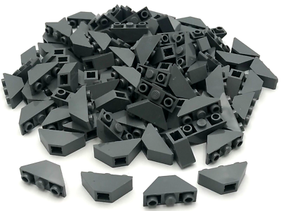 Lego 100 New Dark Bluish Gray Slope Inverted 45 x Double