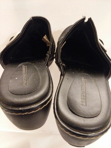 Predictions Women Black Studded Clogs Leather Silver Buckle Shoe Slip On Sz 6W - 第 6/12 張圖片