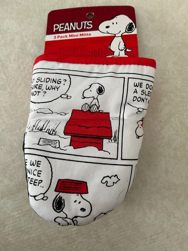 Peanuts Snoopy 2er Pack Mini Handschuhe - Rot, Weiß, Schwarz - (Neu)