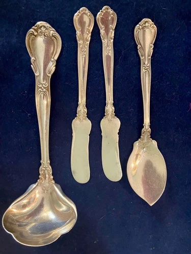 Gorham Chantilly Sterling Silver Gravy Ladle plus 3  misc.serving pieces