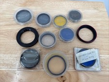 Lot Of 11 Lens Filters Rings Canon Vivitar Tiffen Soligor With Cases Photo GUC