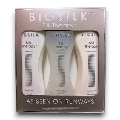 BioSilk Silk Therapy set kit 12oz 3 pc's Shampoo + Conditioner + Treatment