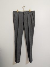 Hugo Boss 34R Gray  Black Micro Patterned Stretch Formal Trousers