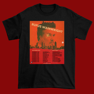 Rufus Wainwright Tour 2026 Black Cotton Shirt Full size S-5XL CL646