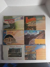 Lot of 17 Vintage Fold Out Travel Postcard Booklets Linen & Chrome