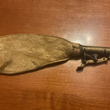 Antique Black Powder Leather Shot Bag Powder Flask Vintage Antique