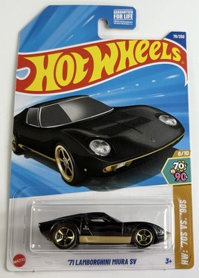 2025 Hot Wheels HW:  70s Vs.  90s 6/10 Black  71 Lamborghini Miura SV #78 Car