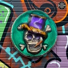 Wild Pig Pours 10 Gram .999 Fine Silver Top Hat Skull 1/1 Custom Enameled Round