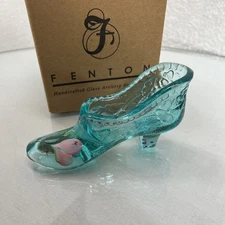 Fenton Blue Slipper/Shoe # 9591 BN