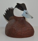 Awesome JIM RUTLEDGE LIFE SIZE RUDDY DUCK DRAKE CARVING DECOY Wood sculpture — photo 4